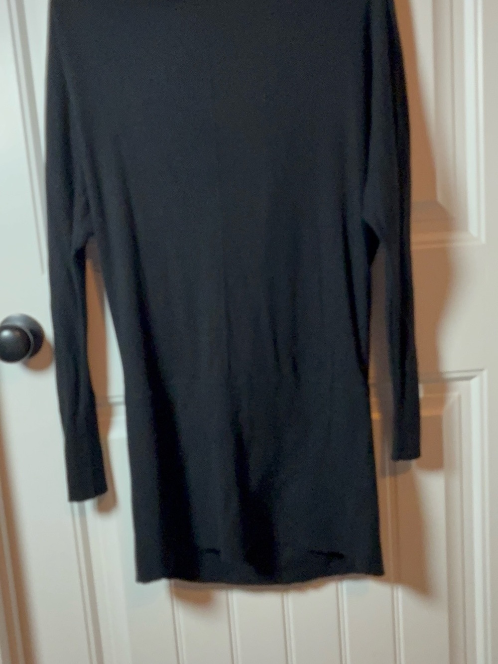 White House Black Market Black Long-Sleeve Backless Dress